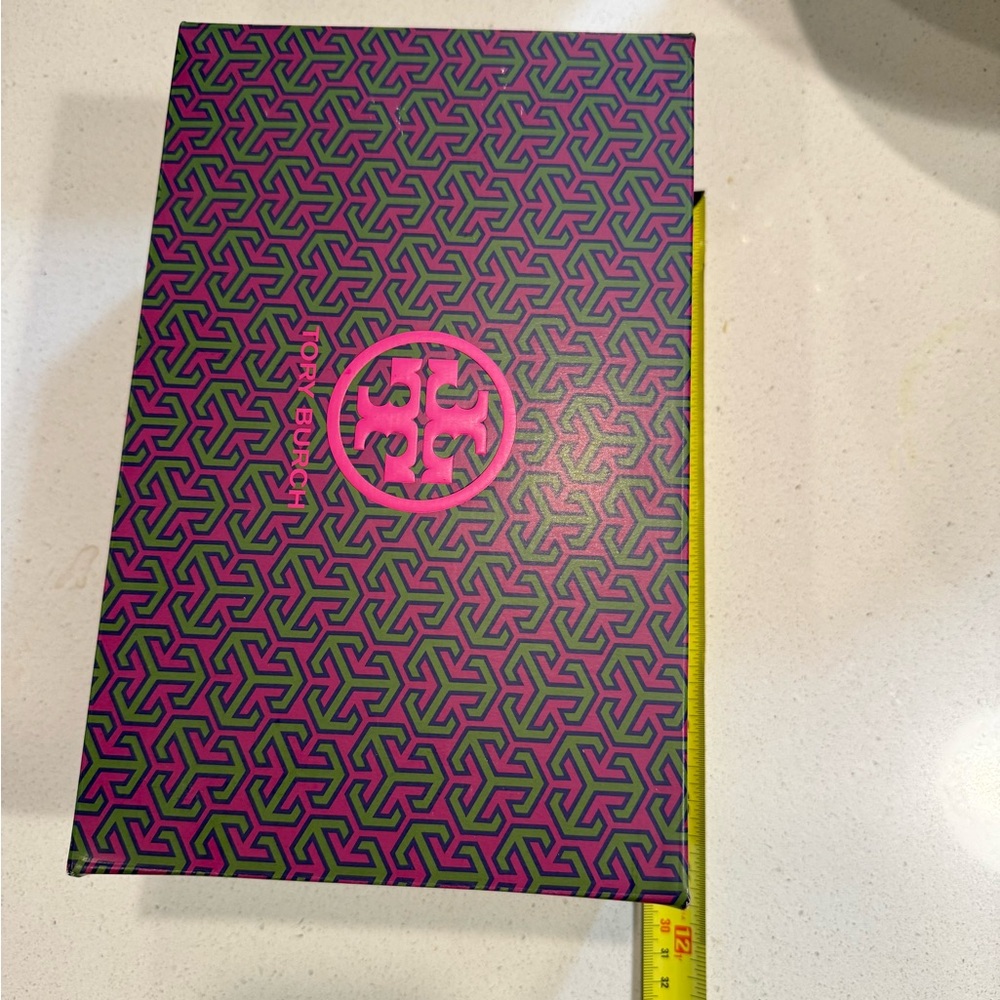 Tory Burch Magenta, Plum, and Green Geometric Shoe Storage Box